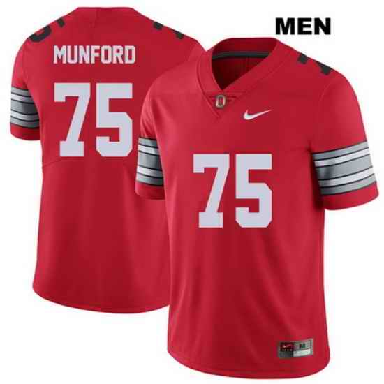 2018 Spring Game Thayer Munford Stitched Ohio State Buckeyes Authentic Nike Mens  75 Red College Football Jersey Jersey